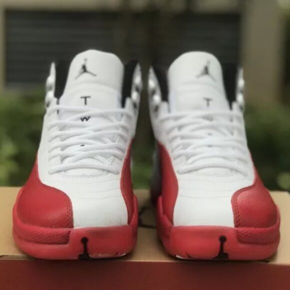 White Red Air Jordan 12 Basketball Mens Shoes - Picture 4 of 12